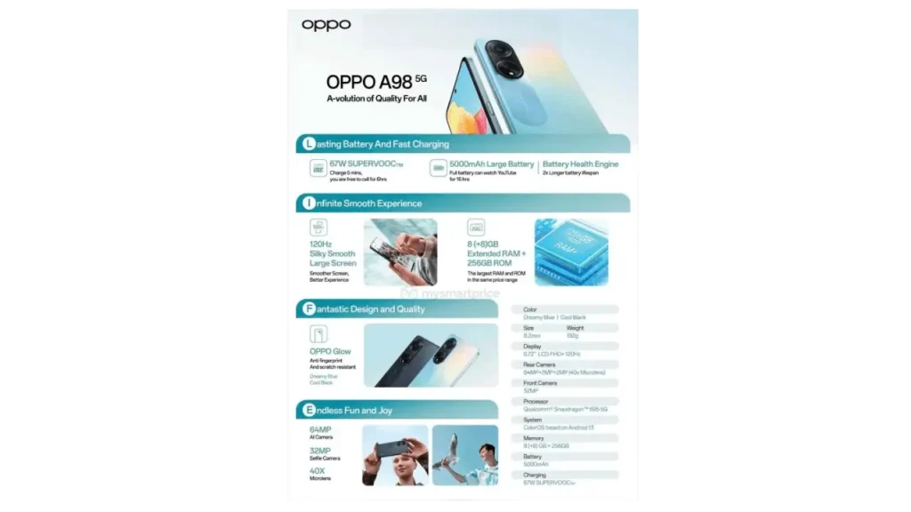 oppo a98 phone specifications